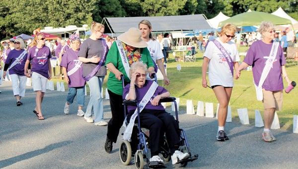 At Bennett’s Creek Park Friday, cancer survivors set out on the first lap of the 2013 Relay For Life. The event raised money for the fight against cancer.