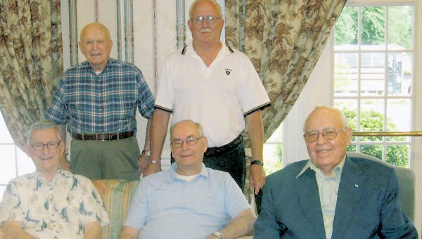 Wes Hunt, Bill Nix, Les Pomeroy, Al Nash and John Sulfaro, residents of Lake Prince Woods retirement community, recently talked about their service to their country.