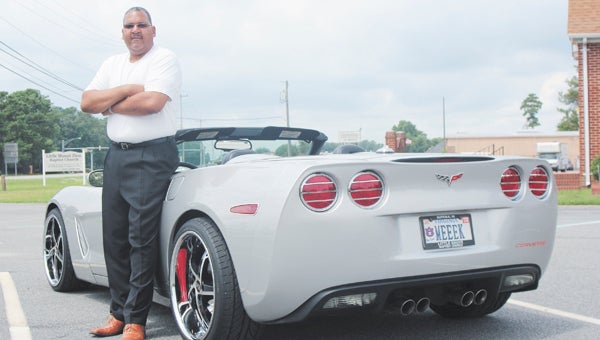 Terry Burnett, pictured with his 2005 Chevrolet Corvette, is organizing a car show at Little Mount Zion Baptist Church on Aug. 24, raising money for back-to-school supplies. “I’m looking for a great participation,” he said.