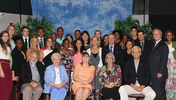 Scholarship recipients at Paul D. Camp Community College pause for a photo.