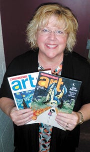 Darden, with some copies of Scholastic Art Magazine