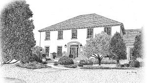 The Northey Home. Drawing by Edward L. King.