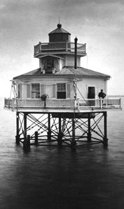 This photo of the Nansemond River Lighthouse, credited to Maj. Jared A. Smith and dated May 21, 1885, is kept at the Mariners’ Museum in Newport News.