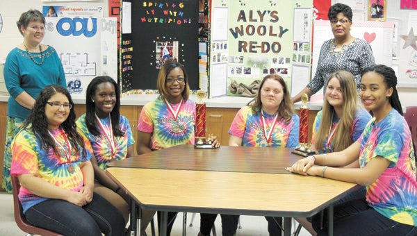 Nansemond River High School FCCLA chapter members: Aliz Kemp, Haley Maxwell, Jasmine Ballard, Alexandria Beaman, Courtney Matthews and Virginia Rasberry, while not pictured are Lauren Snow and Raven Robinson. The chapter was selected to receive the 2014 National Student Body Runner-Up Award.