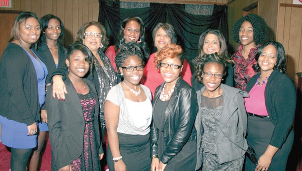 Participants in True G.E.M.S., a mentoring program for young ladies, include, in the first row, Tajhnae Parker, Calnesha Brown, Ciera Parker, Sharai Thomas and  Roylinda Haskins and, in the second row, Jasmine Stevens, Twionette Bazemore, Judge Alfreda Harris, Ashley Smith, Helivi Holland, Alveta Ewell and Candace Myrick. (Submitted photo)