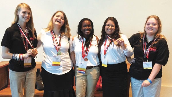 Nansemond River High School students and recent graduates came away with various medals from the Family, Career and Community Leaders of America 2014 National Leadership Conference, held in Texas last week. (Submitted photo)