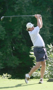 James Gallagher of Yorktown tees off on No. 17 at Sleepy Hole Golf Course on Sunday during the 2014 Chick-fil-A Sleepy Hole Amateur Championship. Shortly thereafter, he became a two-time winner of the event.