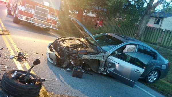 The driver of this vehicle fled the scene immediately after a collision with a school bus Thursday morning on East Washington Street, police say.