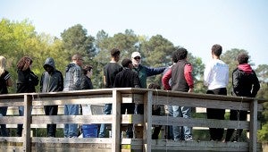 Middle school students learn by land and by sea — and by pier — in the Nansemond River Preservation Alliance's educational programs.