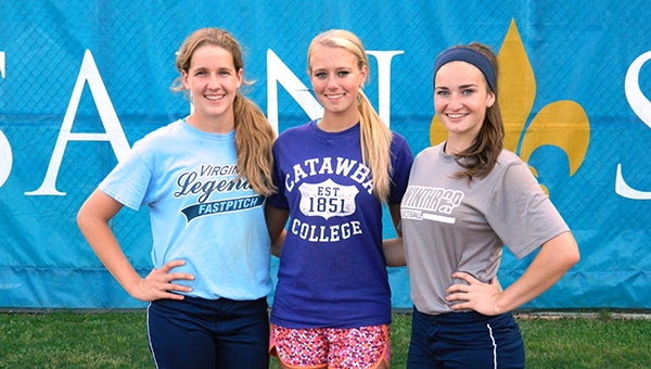 Nansemond-Suffolk Academy freshman Madi Wilson, junior Katie Peelen and sophomore Delaney Taylor were named to the 2015 All-TCIS first team for softball.