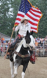 The nation’s “colors” take center stage prior to the start of the Gates County Championship Rodeo. This year’s event will be held Friday and Saturday. (Cal Bryant/Roanoke-Chowan News-Herald)