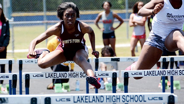 Courtney Ricks, track standout and recent King’s Fork High School graduate, will be jumping over hurdles for the Barton College Lady Bulldogs after signing with the school in July.(Melissa Glover photo)
