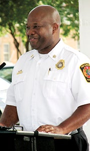 Fire and Rescue Chief Cedric Scott gave the most moving speech of the night at the National Night Out kickoff at the Suffolk Visitor Center Pavilion when he declared, “Crime, you can’t have Suffolk.”