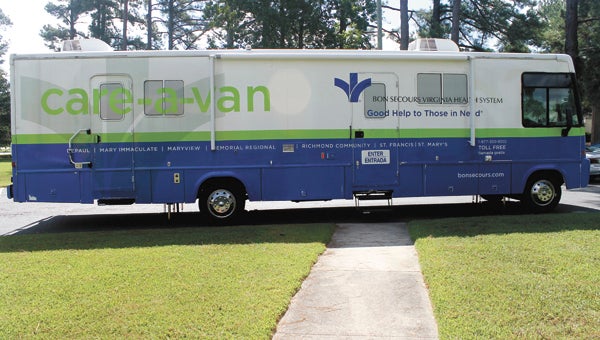 The Bon Secours Care-A-Van visits Suffolk Presbyterian Church every Friday. It offers medical services to adults and children without health insurance.