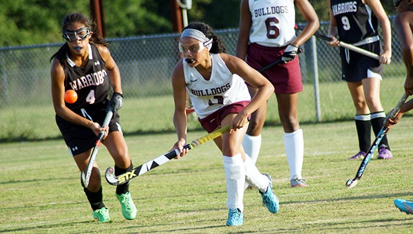 King’s Fork High School junior Nia Vargas contributed a goal to the Lady Bulldogs’ first victory of the season on Wednesday at Southampton High School. King’s Fork prevailed 3-0 over the Lady Indians. (Caroline LaMagna photo)