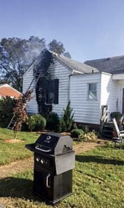 Firefighters extinguished a fire at a Holland-area residence Wednesday afternoon. Two adults were displaced and are being assisted by family.