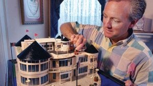 A model shows the elaborate construction of the former Scotland Wharf building, which was located on the banks of the James River in Surry County.